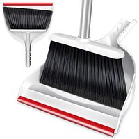 Broom and Dustpan Set with 52" Handle Handhold Dust Pan Sweeper for Home Kitchen Room Office Outdoor Indoor Cleaning