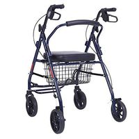 Rollator Walker with Seat for Seniors, Folding Transport Chair with Large Bag and Non-Slip Rolling Rollators