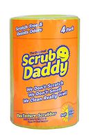 The Original Scrub Daddy - FlexTexture Sponge, Soft in Warm Water, Firm in Cold, Deep Cleaning, Dishwasher Safe, Multi-use, Scratch Free, Odor Resistant, Functional, Ergonomic, 4ct Roll
