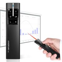 KNORVAY N99 Wireless Presenter Air Mouse, 2.4GHz Presentation Clicker Rechargeable PPT PowerPoint Clicker for Powerpoint Presentation Remote Slide Advancer, Support Hyperlink/Volume/Pause/Mac