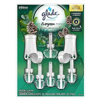 Glade Plugins ICY Evergreen Forest 1 Scented Oil Warmer & 6 Scented Oil Fragrance Refills