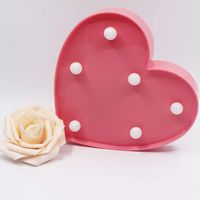 YANROO LED Marquee Letter Lights Sign 26 Alphabet Light Up Marquee Letters Sign for Night Light Wedding Birthday Party Battery Powered Christmas Lamp Home Bar Decoration (Heart-Pink)