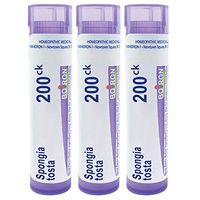 Boiron Spongia tosta 200ck, 80 pellets, homeopathic Medicine for Dry, Barking Cough, 3 Count
