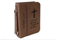 Custom Laser Engraved Bible Book Cover Personalize Online (Large, Brown)