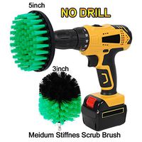 HIFROM 3" + 5" Medium Heavy Duty Scrubbing Cleaning Power Scrubber Cleaning Drill Brush Kit for Bathroom Surfaces Tub, Shower, Tile and Grout