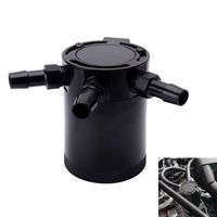 3/8" NPT Baffled 3-Port Oil Catch Can/Tank/Air-Oil Separtor 2 Inlets 1 Outlet Black
