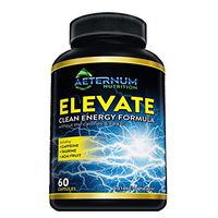 Elevate- Natural Clean Energy- High Caffeine Pills with Taurine- B Vitamins and More. Supports Endurance- Energy- and Focus, Made for Men and Women. Non-GMO Natural Energy Supplement 60 Capsules
