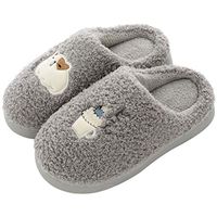 residentD 🌷🌷3.5-10Y Toddler Kids Home Slippers Baby Girls Boys Cartoon Warm Indoors Floor Shoes (Age:8.5-9Years, Gray)