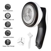 Fabric Shaver Defuzzer,Electric Lint Remover, Rechargeable Sweater Shaver with Replaceable Stainless Steel Blades, Dual Protection, Easy Remove Fuzz, Lint, Pills, Bobbles (Black)
