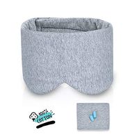 Handmade Cotton Sleeping Eye Mask with Adjustable Strap for Women and Men, Comfortable and Breathable Blinder Blindfold for Sleeping Travel Nap, Grey