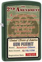 Zippo Second Ammendment Rights Gun Permit Lighter