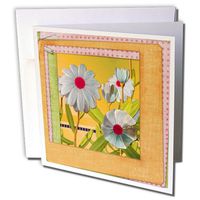 3dRose Scrap Book Frame and Beautiful Daisies - Greeting Cards, 6 x 6 inches, set of 6 (gc_108159_1)