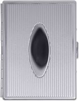 Silver Oval Compact (9 Kings) Metal-Plated Cigarette Case & Stash Box