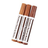HOUSWEETY Furniture Repair Kit Wood Markers - Set of 3 - for Stains, Scratches, Wood Floors, Tables, Desks, Carpenters, Bedposts, Touch Ups, and Cover Ups