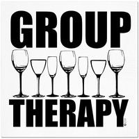 Funny Napkins - GROUP THERAPY - Boutique Cocktail Napkins, 5"X5", Pack Of 20 Party Napkins