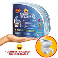TOILESTOOL - New Toilet Stool - The Lightest, Smallest, Truly Portable & Best Patented Ergonomic/Aesthetic Design Toilet Stool in the Market - Best for Travel - Bath Space Saver - Stackable - Made USA