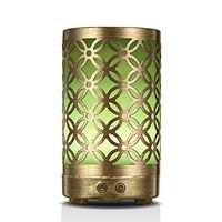 Aromatherapy Essential Oil Diffuser Humidifier, 100ml Mini Vintage Metal Ultrasonic Cool Mist Humidifier for Essential Oils from Ominihome, Waterless Auto Shut-off Aroma Diffuser, Mother's Day Gift