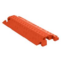 Linebacker CP1X225-GP-DO-O Polyurethane Heavy-Duty General-Purpose 1-Channel Drop-Over Cable Protector with 2.25" Channel and T-Shaped Connectors, Orange, 36" Length x 14.25" Width x 3" Height