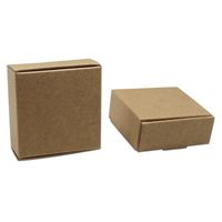 Brown Kraft Paper Boxes for Party Birthdays Gift Festival Wedding Favor Craft Disposable Paper Take Out Food Containers Folding Natural To Go Boxes ((30, 3x3x1.2inch(7.5x7.5x3cm))