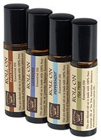Pre-Diluted Essential Oil Roll-On Value Set Made with Pure Essential Oils and Coconut Oil (Lavender, Patchouli, Peppermint and Tea Tree) by Fabulous Frannie