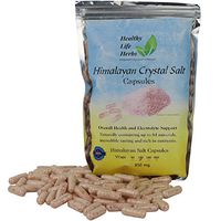 Healthy Life Herbs Pink Himalayan Salt Capsules 180 Caps (850 Milligram) Blood / Heart Support Energy - Extra Pure - 84 Minerals