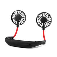 TIAN-K Hand Free Personal Fan, Headphone Design Wearable Portable USB Rechargeable Neckband Mini Fan with 3 Speed Adjustable for Indoor Outdoor (Black)