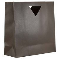 JAM PAPER Heavy Duty Die Cut Bags with Triangular Handle - Large - 15 x 5 1/2 x 15 - Chocolate Brown - Sold Individually
