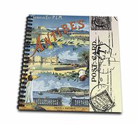 3dRose db_99201_1 Vintage Antibes Travel Postcard Drawing Book, 8 by 8"