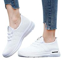 Veodhekai Women Flats Shoes Soft Anti-Slip Sport Shoes Walking Sneakers Running Soft Shoes Students Party Work Sneakers White