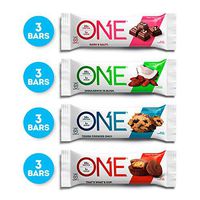 ONE Protein Bars, Chocolate Lovers Variety Pack, Gluten Free 20g Protein and only 1g Sugar, Dark Chocolate Sea Salt, Chocolate Chip Cookie Dough, Peanut Butter Cup & Almond Bliss, 2.12 oz (12 Pack)