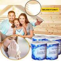 1/4/8/10 Rolls Toilet Paper,3-Ply Soft Strong Toilet Tissue Cotton Roll Paper Household Towel Tissue, 100% Recycled Envir Toilet Paper,Highly Absorbent Hand Towels for Daily Use (4 Rolls)