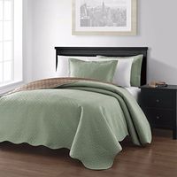 unbrand Collection Mesa 3-Piece Oversized Reversible Coverlet Bedspread King/Sage/Taupe Colors
