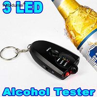 Keychain Alcohol Breath Tester Breathalyzer Red LED Flashlight Mini Chain Alcohol Drop Shipping Support