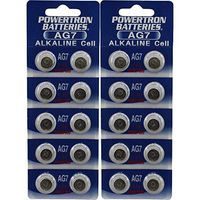 (20) New Powertron AG7 395 LR927 SR927 Watch Batteries
