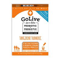 GoLive Probiotic & Prebiotic w/ Turmeric - Daily Health for Women, Men & Kids - Clinically Tested (No Generic Strains or Spores), Recommended by Doctors & Dietitians (Tangerine Turmeric, 10Count)
