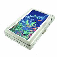 Alien Dragon Em1 Hip Silver Cigarette Case With Built In Lighter 4.75" X 2.75" Id Holder Metal Wallet RFID Protection