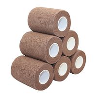 Vet Wrap 3 inch x 6 Pack Dark Skin Tape for Skin Bandage Tape Vet Tape Cohesive Bandage Fabric Bandages Self Sticking Bandage Wrap Self Adhering Bandage Wrap Bandage Stretch Self Adhesive Tape