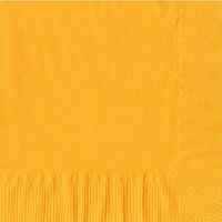 50 Plain Solid Colors Luncheon Dinner Napkins Paper - Harvest Yellow/School Bus Yellow