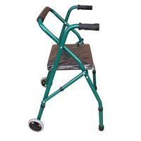 EGCLJ Elderly Walker - with Seat Pulley - Folding Walker Anti-Slip Four-Legged Walking Stick - Walker Trolley - 300 pounds (Color : B)