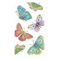 Caspari Jeweled Butterflies Paper Guest Towel Napkins in Pearl - 15 Per Package