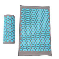 Acupuncture Massage Yoga Mat Acupressure Massage Pad 68 x 42cm (Light Gray Sky Blue Buckle)