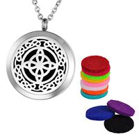 Valyria Silver Celtic Knot Essential Oil Diffuser Aromatherapy Necklace with Engraving