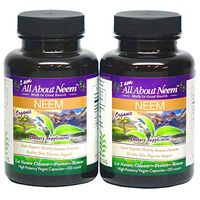 Premium Herbal Neem Leaf Capsules Organic (2 Bottle Set) 120 Count Per Bottle - 1,500mg Each Capsule Triple Strength - Natural Body Detox Cleanse Blood & Boosts Energy - Made in USA