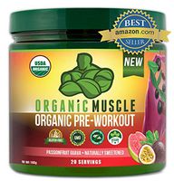 ORGANIC MUSCLE #1 Rated Organic Pre Workout Powder– Natural Vegan Keto Pre-Workout & Organic Energy Supplement for Men & Women- Non-GMO, Paleo, Plant Based – Passionfruit Guava - 160g