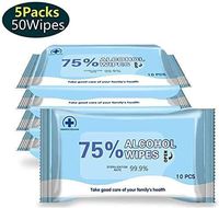 Alcohol Disinfectant Wipes,Wet Wipes 75% Alcohol (5pack,50Wipes)