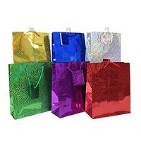 Allgala Premium Hologram Gift Bags, 9" MED, 12 Piece