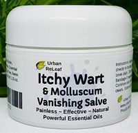 Urban ReLeaf Itchy WART & Molluscum Vanishing Salve ! Powerful Essential Oils, Painless, Effective, 100% Natural. Topical Ointment. Safe, Gentle for Kids & Delicate Skin."No More red Bumps!" Thuja
