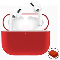UPOLS Compatible with Apple AirPods Pro Case Cover, 2019 Release Airpod Case Protective, Bounce Carrying Case Protection AirPods Pro Charging Case Soft Slim Silicone Skin (Red)