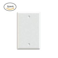 Maxmoral 5-Pack Blank Wall Plate Outlet Cover - No Device Standard Size - White