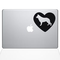 The Decal Guru Heart German Shepherd Decal Vinyl Sticker, 12" MacBook, Black (1382-MAC-12M-BLA)